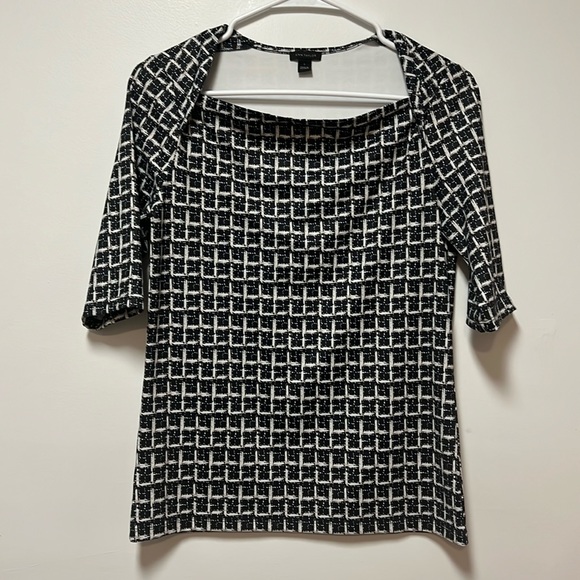 Navy, Tan & White Ann Taylor Dress Shirt - Picture 2 of 2